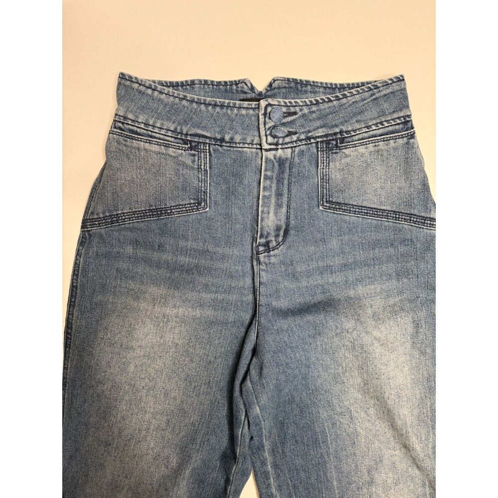 House of Harlow 1960 Womens 28 High Rise Wide Leg Jeans Blue Double Button Denim - Picture 3 of 6